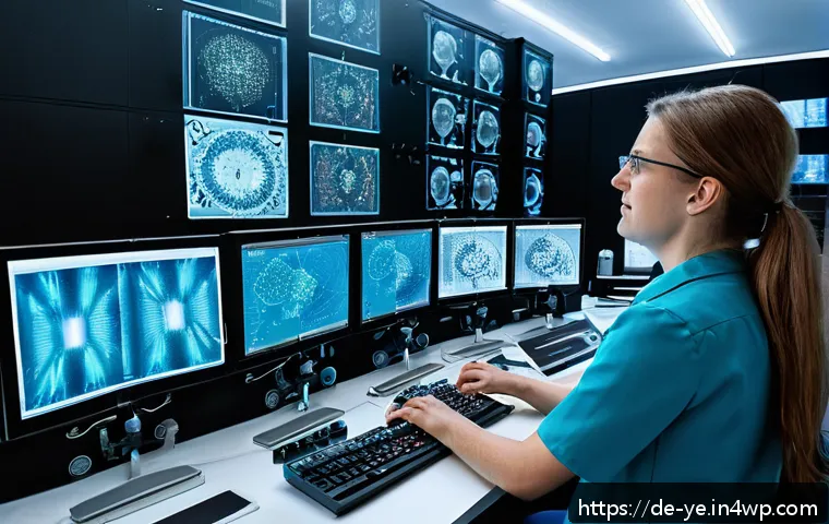 비인간 생명체와의 관계에서의 과학적 탐구 - A futuristic research laboratory in Germany with scientists using advanced AI-powered devices to ana...